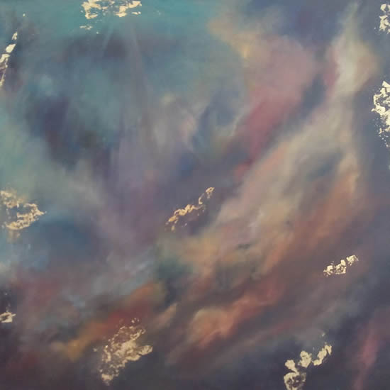 Nebula 1 - Space Art Gallery - Painting by Cranleigh Surrey Artist Kathy Plank